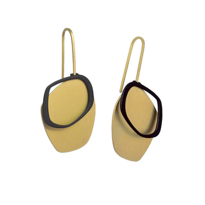 X2 Small Solid Earrings - Gold/ Black - inSync design