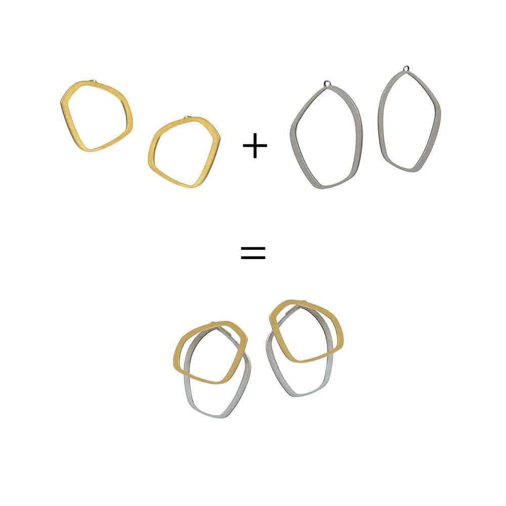 X2 Small Stud Earrings - Gold/ Black - inSync design