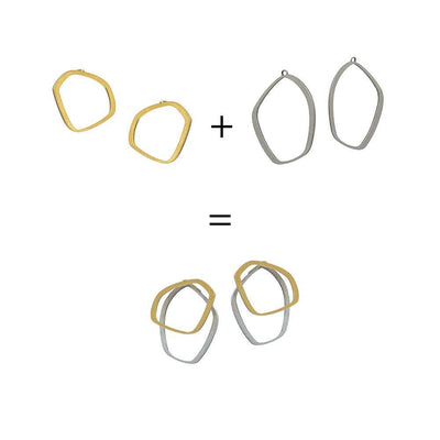 X2 Small Stud Earrings - Raw/ Black - inSync design