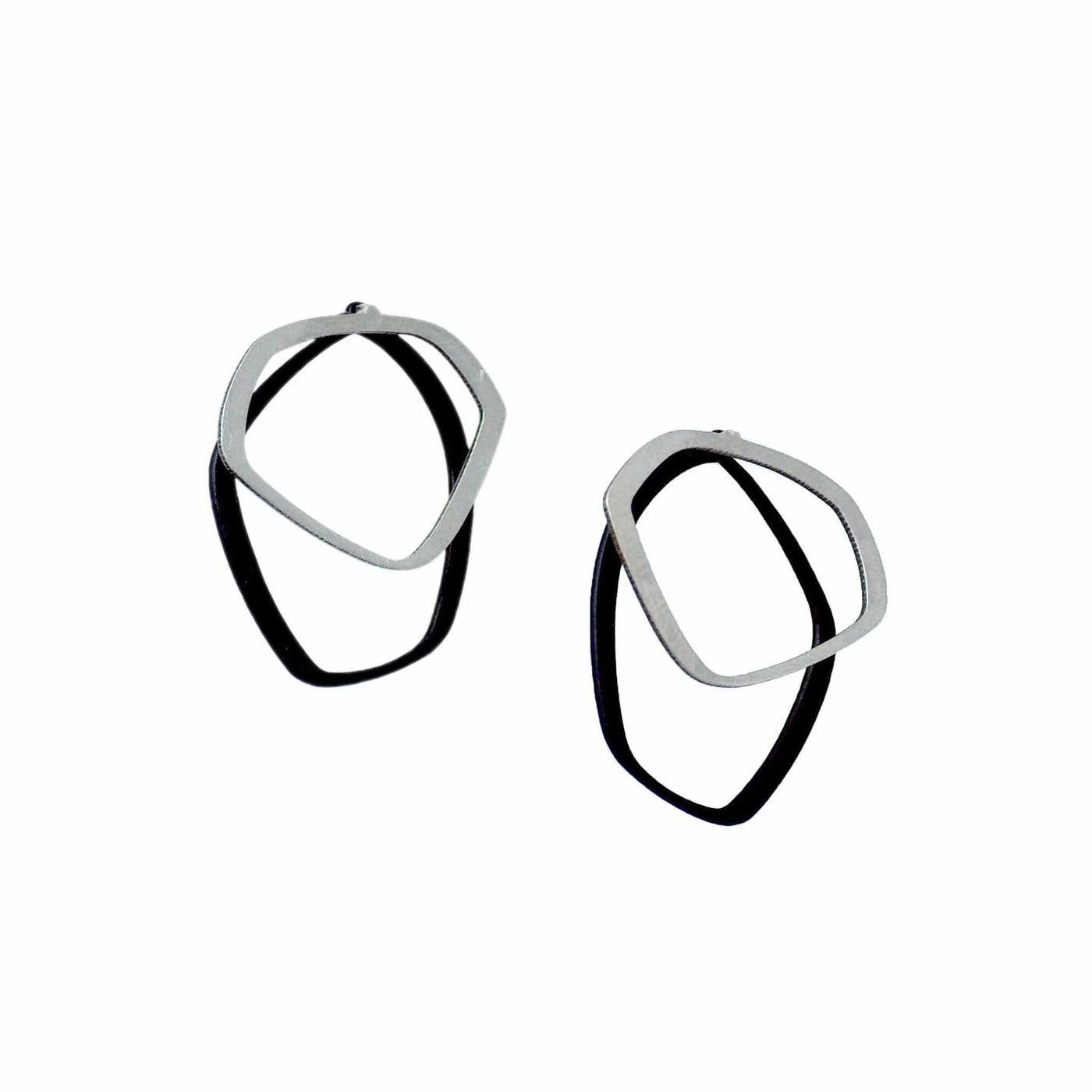 X2 Small Stud Earrings - Raw/ Black - inSync design