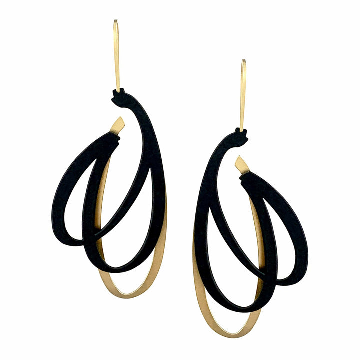 X2 Spurt Earrings - Gold/ Black - inSync design