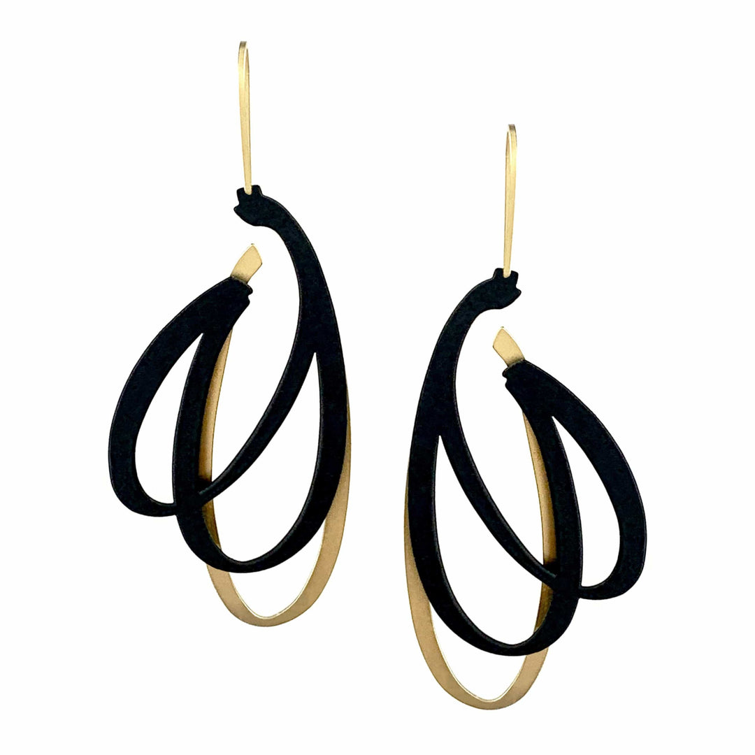 X2 Spurt Earrings - Raw/ Black - inSync design