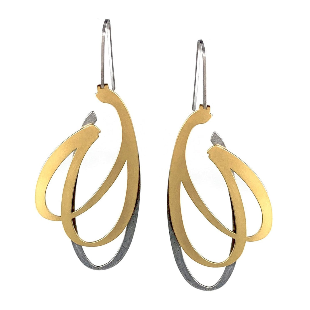 X2 Spurt Earrings - Raw/ Gold - inSync design