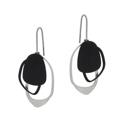 X2 Stone Earrings - Gold/ Black - inSync design