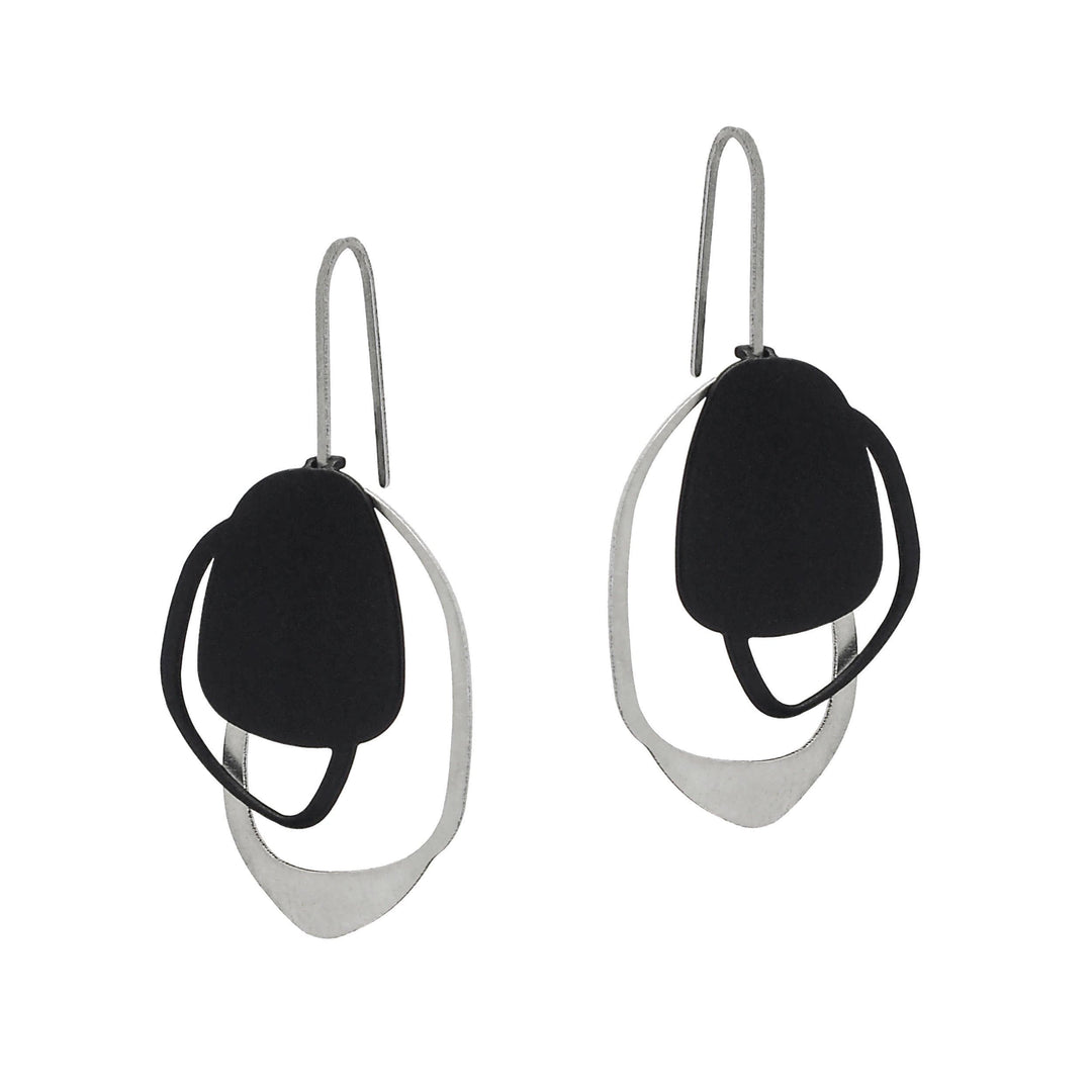 X2 Stone Earrings - Raw/ Black - inSync design