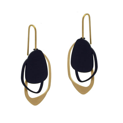 X2 Stone Earrings - Raw/ Gold - inSync design