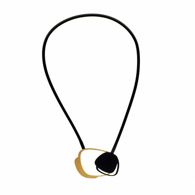 X2 Stone Necklace - Raw/ Gold - inSync design