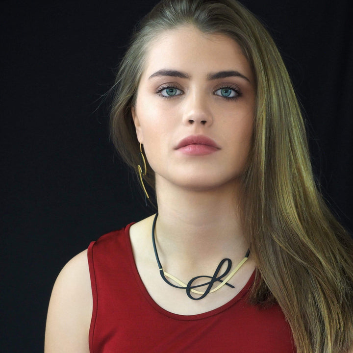 X2 Tangle Necklace - Gold/ Black - inSync design