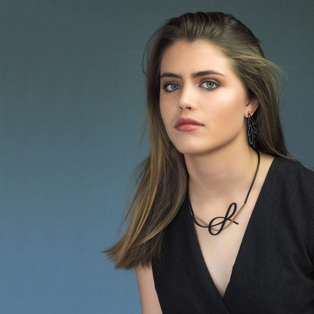 X2 Tangle Necklace - Raw/ Gold - inSync design