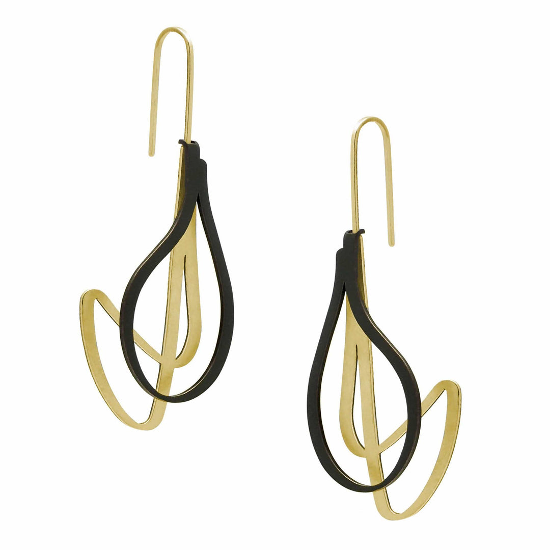 X2 Twist Earrings - Gold/ Black - inSync design