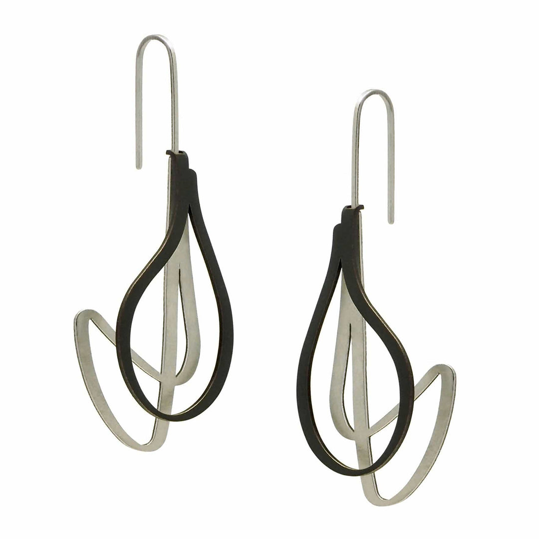 X2 Twist Earrings - Raw/ Black - inSync design